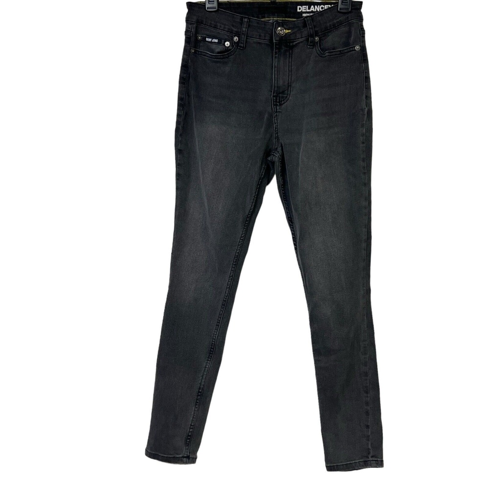 DKNY Jeans‎ W27 Black Delancey High Rise Skinny Logo 5-Pocket Modern Urban Sleek